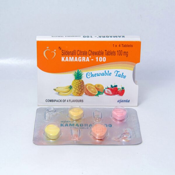 Віагра KAMAGRA CHEWABLE (Сілденафіл 100 мг) 4 таб.